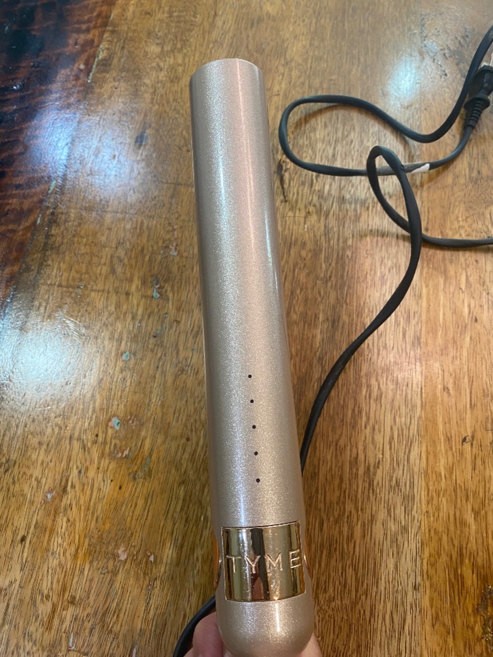 TYME Iron Pro 2-in-1 Hair Curler and Straightener Rose Gold Titanium Plates